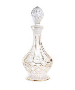 דיקנטר זכוכית שקופה עיטור זהב